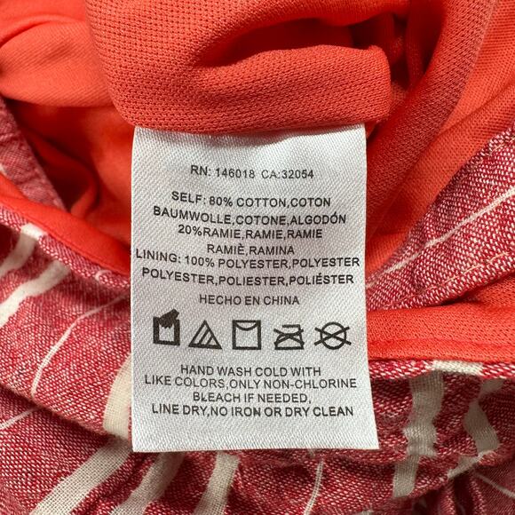 Anthropologie Ett Twa Jumpsuit Womens Small Red Robin Seersucker Stripe Belt Tie - Picture 6 of 14